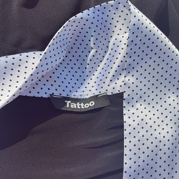 Tattoo Black & White Polka Dot Puff Sleeve Top Size M | Retro Chic | - Picture 6 of 6